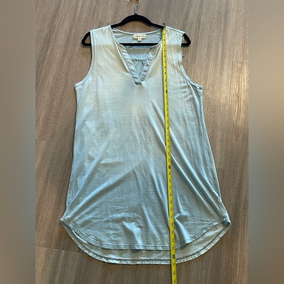 Cloth & Stone Anthropologie Women Shift Midi Medium Dress Blue Cotton Longline - Picture 11 of 12